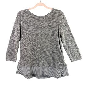 Clu + Willoughby Anthropology Ainsley Preppy Ruffle Back Top  Size Medium